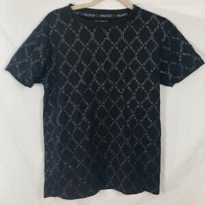 BLVCK Paris x Fortnite Men S Black Allover Chainlink Logo Graphic Tee Cyber Punk